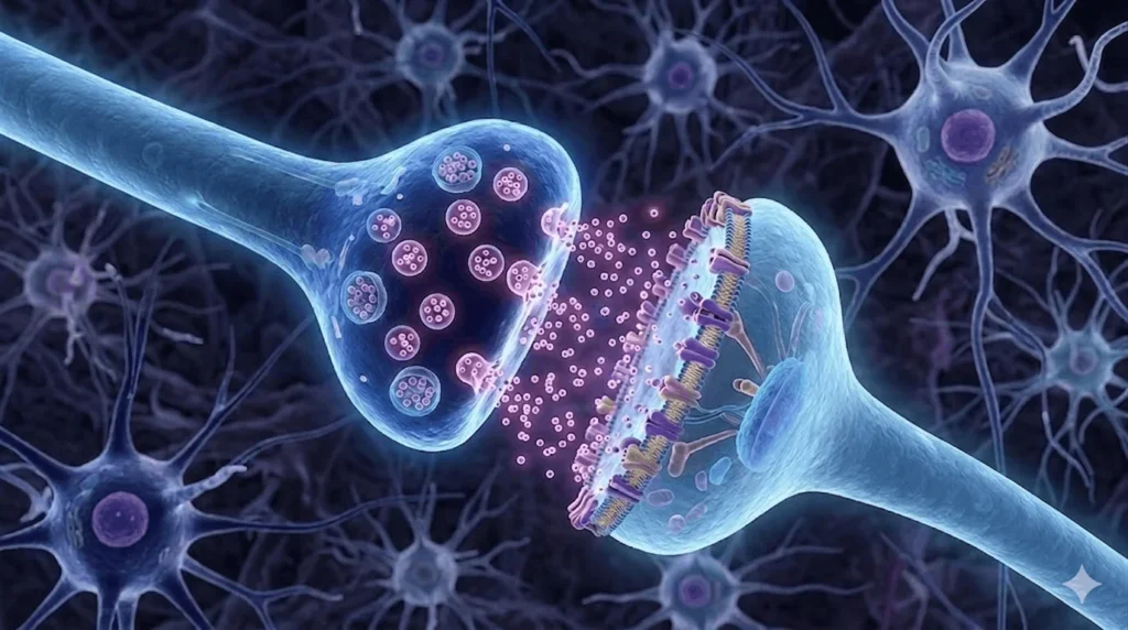 Přenos signálu mezi neurony.
